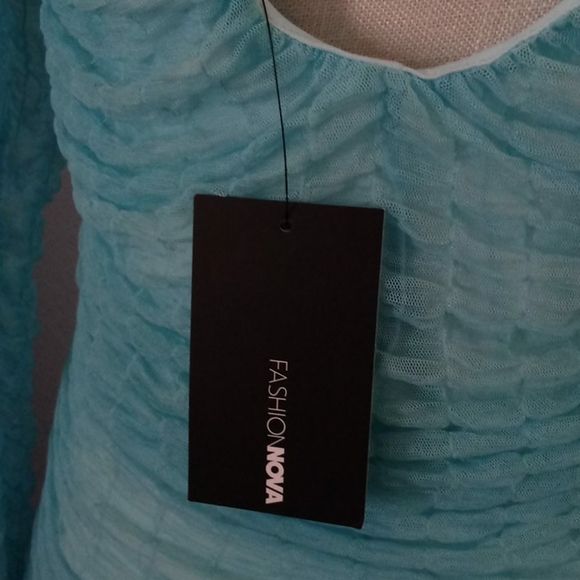 Fashion Nova mint mesh mini dress - Picture 3 of 4